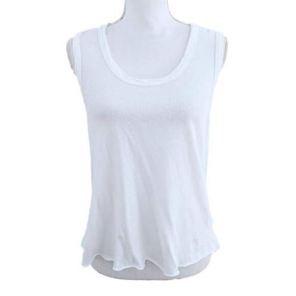 Frank & Eileen Tee Lab Classic White Sleeveless Distressed-Design T-Shirt - Picture 1 of 7